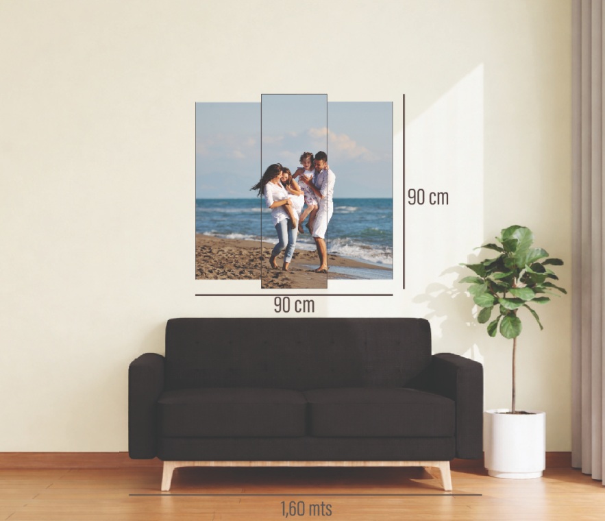 Cuadro 3 piezas 90x90